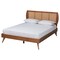 Baxton Studio Asami Mid-Century Modern Walnut Brown Finished Wood and Woven Rattan Full Size 3-Piece Bedroom Set 242-11116-9407-11298-11298-ZORO - alternate 6